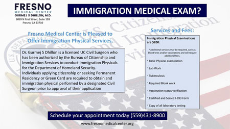 Immigration Physical Exams Clinic Near Me in Fresno CA