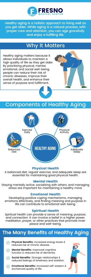 Healthy aging is essential for maintaining vitality, independence, and overall well-being as we grow older. At Fresno Medical Center, Dr. Gurmej Dhillon MD specializes in guiding patients through the aging process with personalized care plans that promote long-term health. With a focus on preventative care, nutrition, and lifestyle adjustments, we can help you navigate the complexities of aging, ensuring you can enjoy a higher quality of life in your golden years. Let us support your journey to healthy aging, so you can embrace each stage of life with confidence and vitality. For more information, please contact us today or book an appointment online now! We are conveniently located at 6069 N First St # 103, Fresno, CA 93710. Healthy aging is essential for maintaining vitality, independence, and overall well-being as we grow older. At Fresno Medical Center, Dr. Gurmej Dhillon MD specializes in guiding patients through the aging process with personalized care plans that promote long-term health. With a focus on preventative care, nutrition, and lifestyle adjustments, we can help you navigate the complexities of aging, ensuring you can enjoy a higher quality of life in your golden years. Let us support your journey to healthy aging, so you can embrace each stage of life with confidence and vitality. For more information, please contact us today or book an appointment online now! We are conveniently located at 6069 N First St # 103, Fresno, CA 93710.